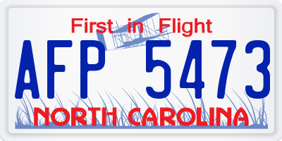 NC license plate AFP5473