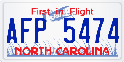 NC license plate AFP5474