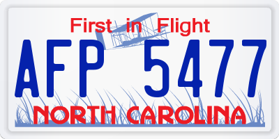 NC license plate AFP5477