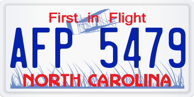 NC license plate AFP5479