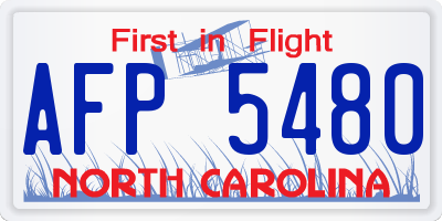 NC license plate AFP5480