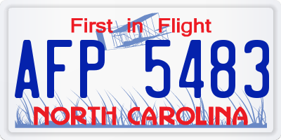NC license plate AFP5483