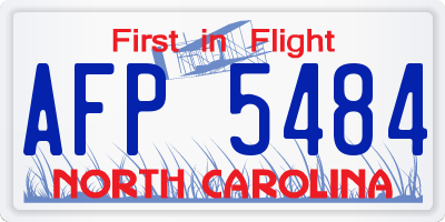 NC license plate AFP5484