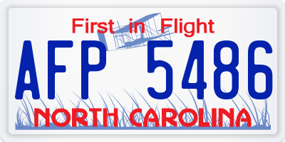 NC license plate AFP5486