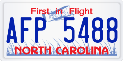 NC license plate AFP5488