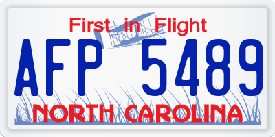 NC license plate AFP5489