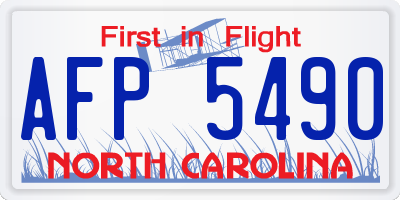 NC license plate AFP5490