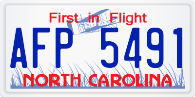 NC license plate AFP5491