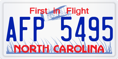 NC license plate AFP5495