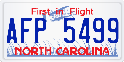 NC license plate AFP5499