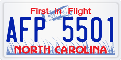 NC license plate AFP5501