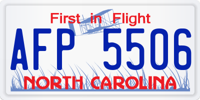 NC license plate AFP5506