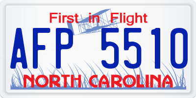 NC license plate AFP5510