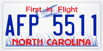 NC license plate AFP5511
