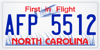 NC license plate AFP5512