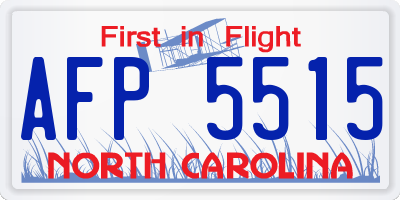 NC license plate AFP5515