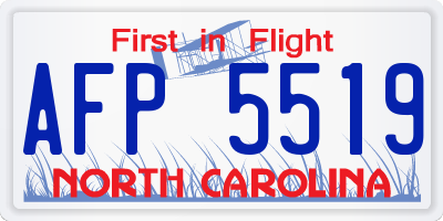 NC license plate AFP5519