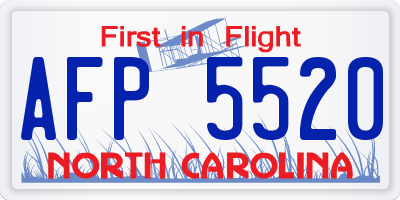 NC license plate AFP5520