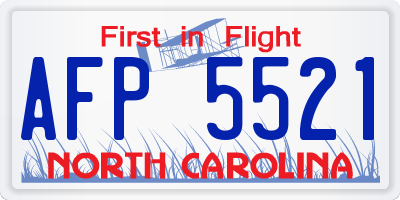 NC license plate AFP5521