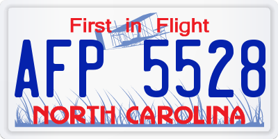 NC license plate AFP5528