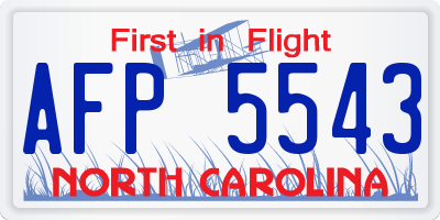 NC license plate AFP5543