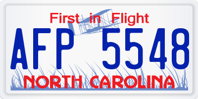 NC license plate AFP5548