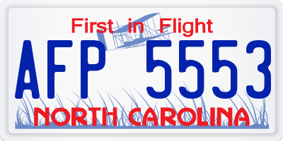 NC license plate AFP5553