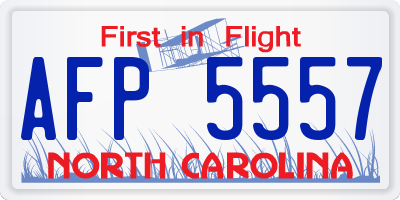 NC license plate AFP5557