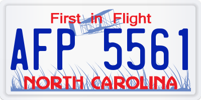 NC license plate AFP5561
