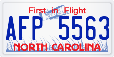 NC license plate AFP5563