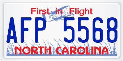 NC license plate AFP5568