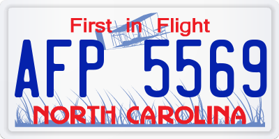 NC license plate AFP5569