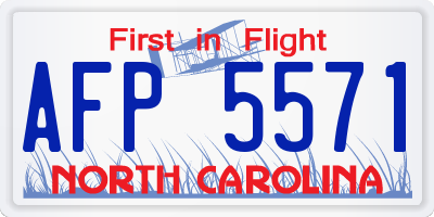 NC license plate AFP5571