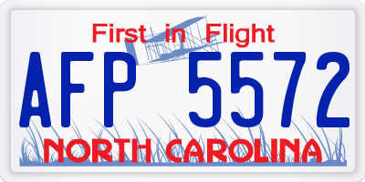 NC license plate AFP5572