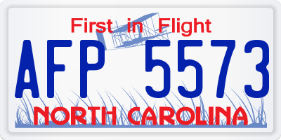 NC license plate AFP5573