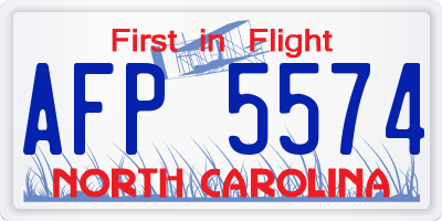 NC license plate AFP5574