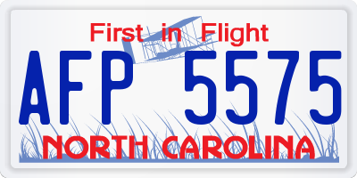 NC license plate AFP5575