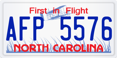 NC license plate AFP5576