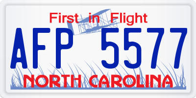 NC license plate AFP5577