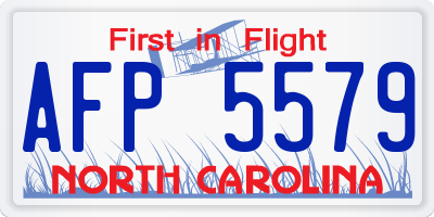NC license plate AFP5579