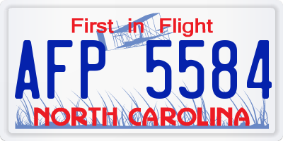 NC license plate AFP5584