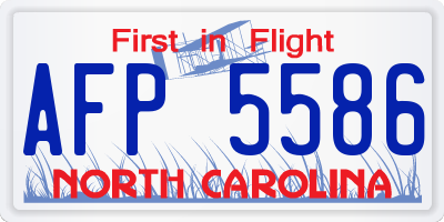 NC license plate AFP5586
