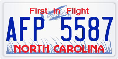 NC license plate AFP5587