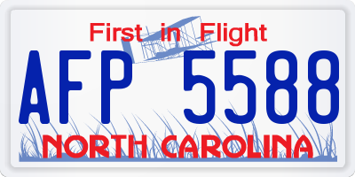NC license plate AFP5588