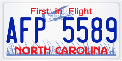 NC license plate AFP5589