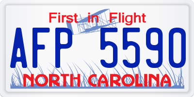 NC license plate AFP5590