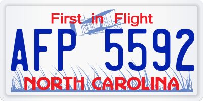 NC license plate AFP5592