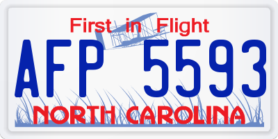 NC license plate AFP5593