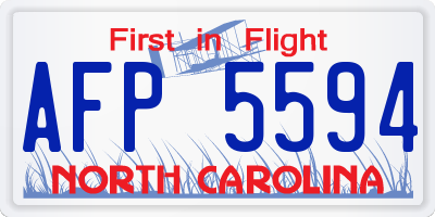 NC license plate AFP5594