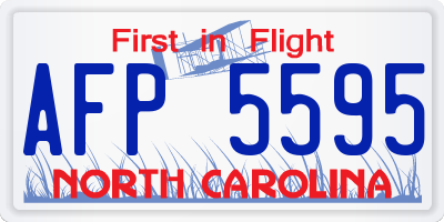 NC license plate AFP5595